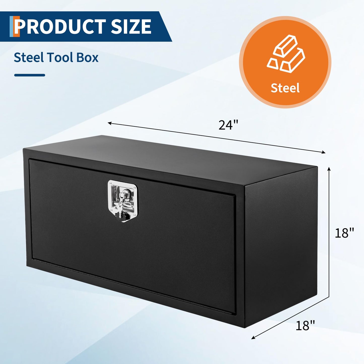 GAOMON Truck Tool Box with T-Handle Lock, Heavy Duty Truck ToolBox Truck Storage Organizer Tool Box Chest For Truck Bed, RV, Trailer (18 * 18 * 24-Black, Black)