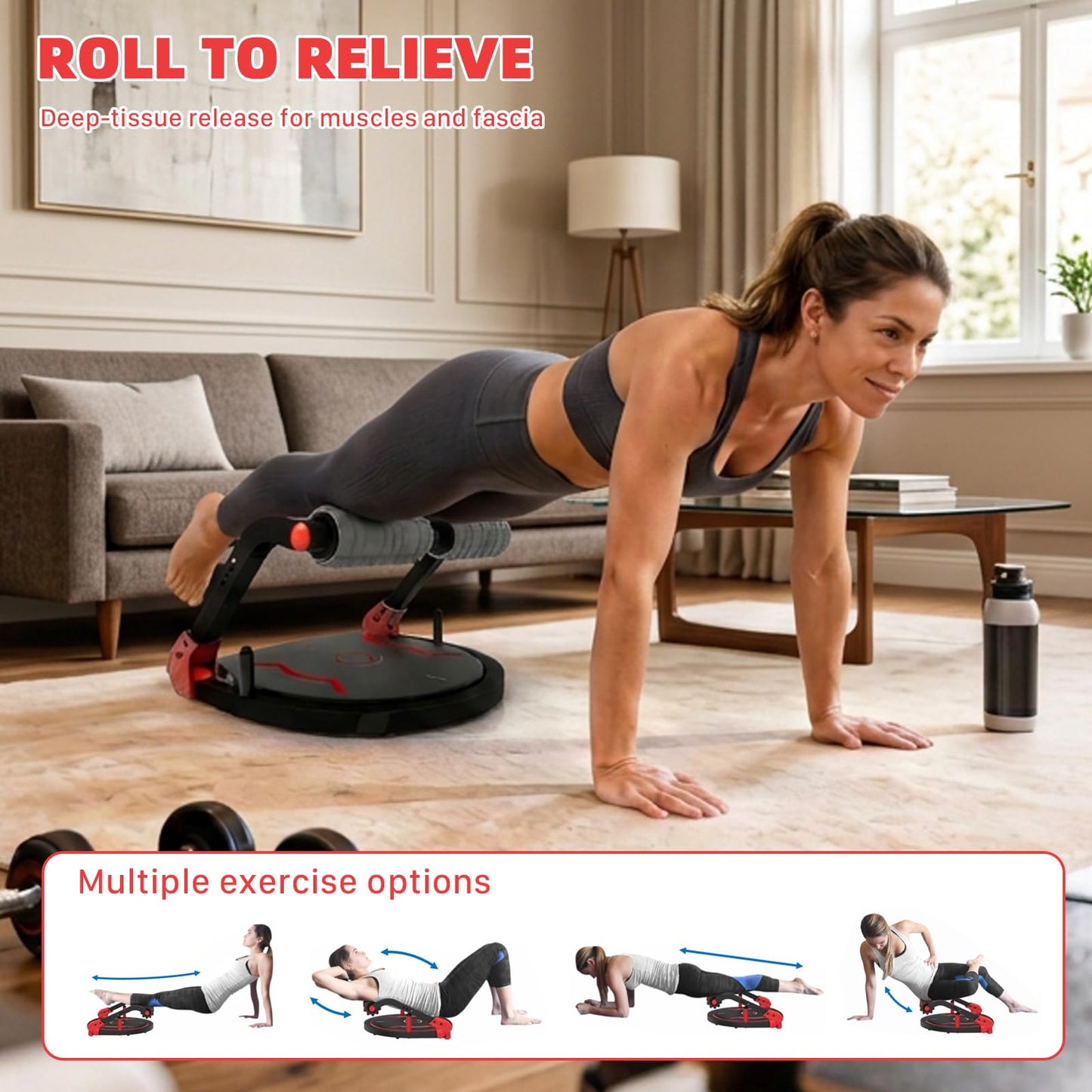 Eisenlink Sit Up Exercise Equipment with 4 Adjustable Resistance Levels, Flat Backrest Ab Crunch Machine for Stomach & Core Workout, Ab Machine, Ab Trainer, Sit Up Machine for Home Gym Men & Women