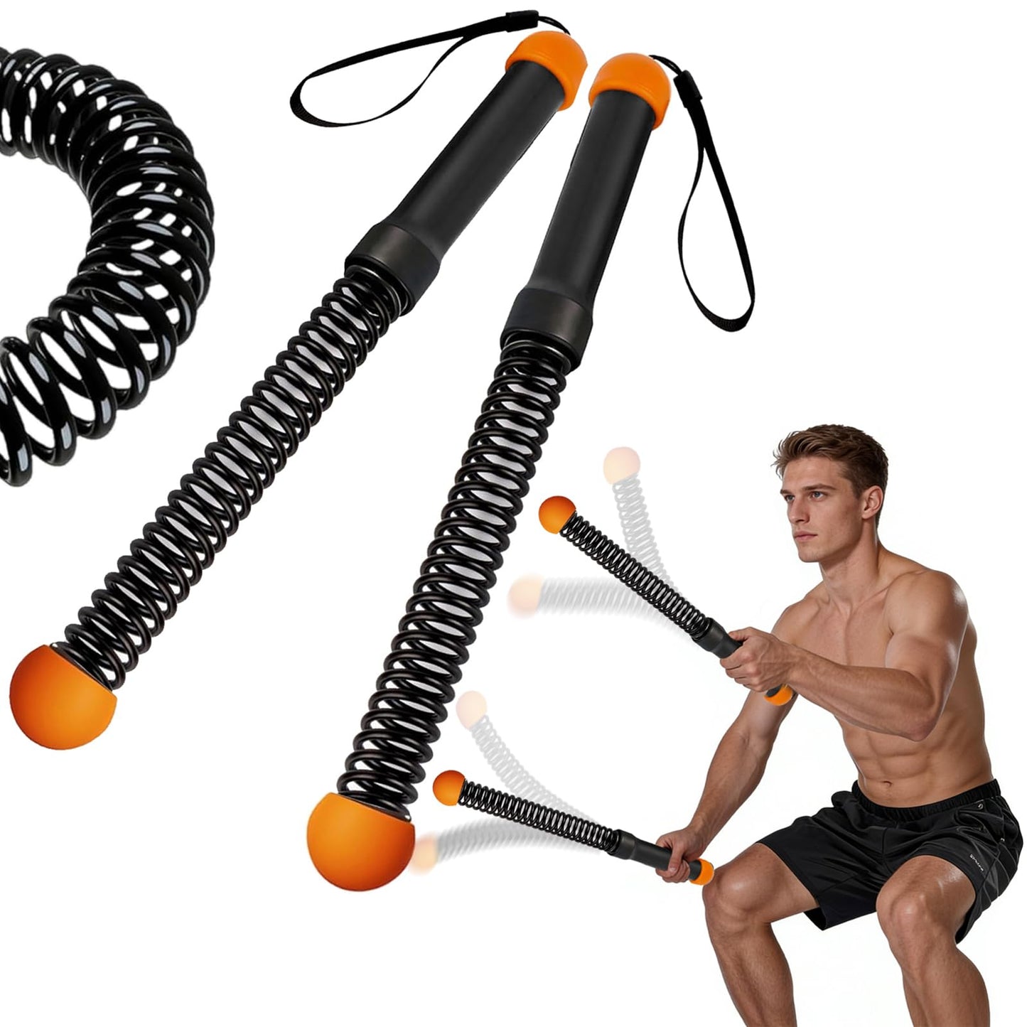 Weighted Ropeless Battle Ropes, Heavy Duty Portable Cordless Battle Ropes for Home Gym, Exercise Equipment for Low-Impact Aerobic Training, Strength & HIIT, for Men & Women