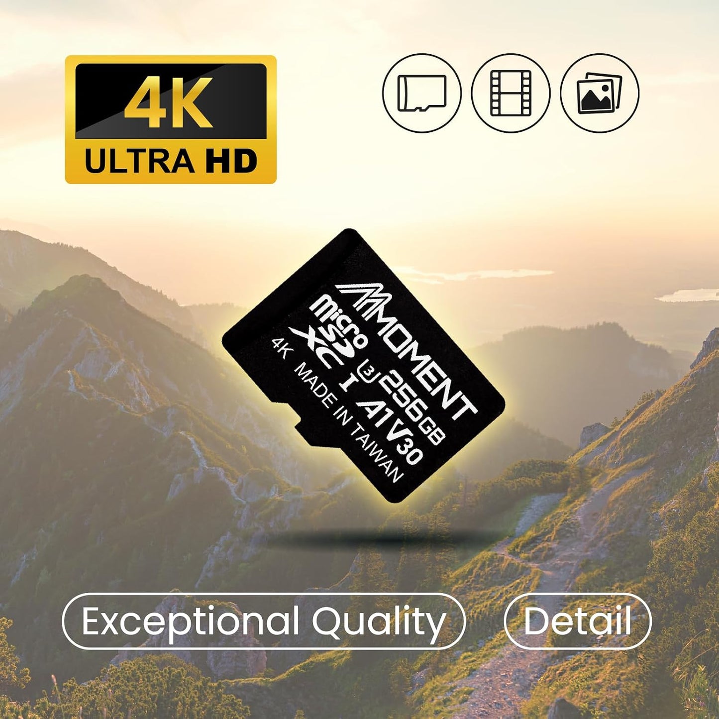 MMOMENT 256GB MM13 A1, U3, V30, 10 100 70 Micro SDXC Card, Jolly, UHS-I, Class Compatible, Read Speed Up to MB/s