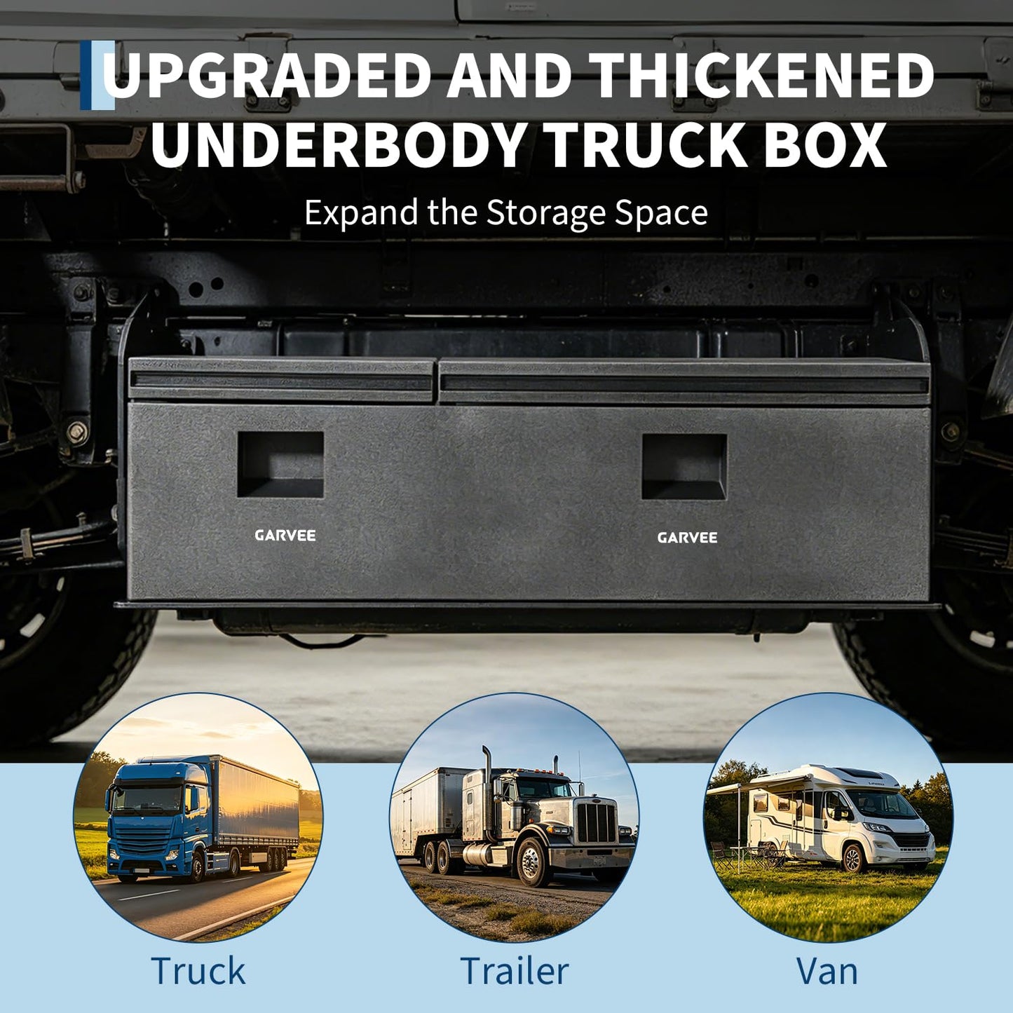 GarveeTech 56 Inch Truck Bed Tool Box, Heavy Duty Steel Truck Tool Box w/t-Handle Latch for Pickup Truck, Utility Tractor, RV, Waterproof Tool Chest for Storage & Organization, 56 × 16× 14 inch