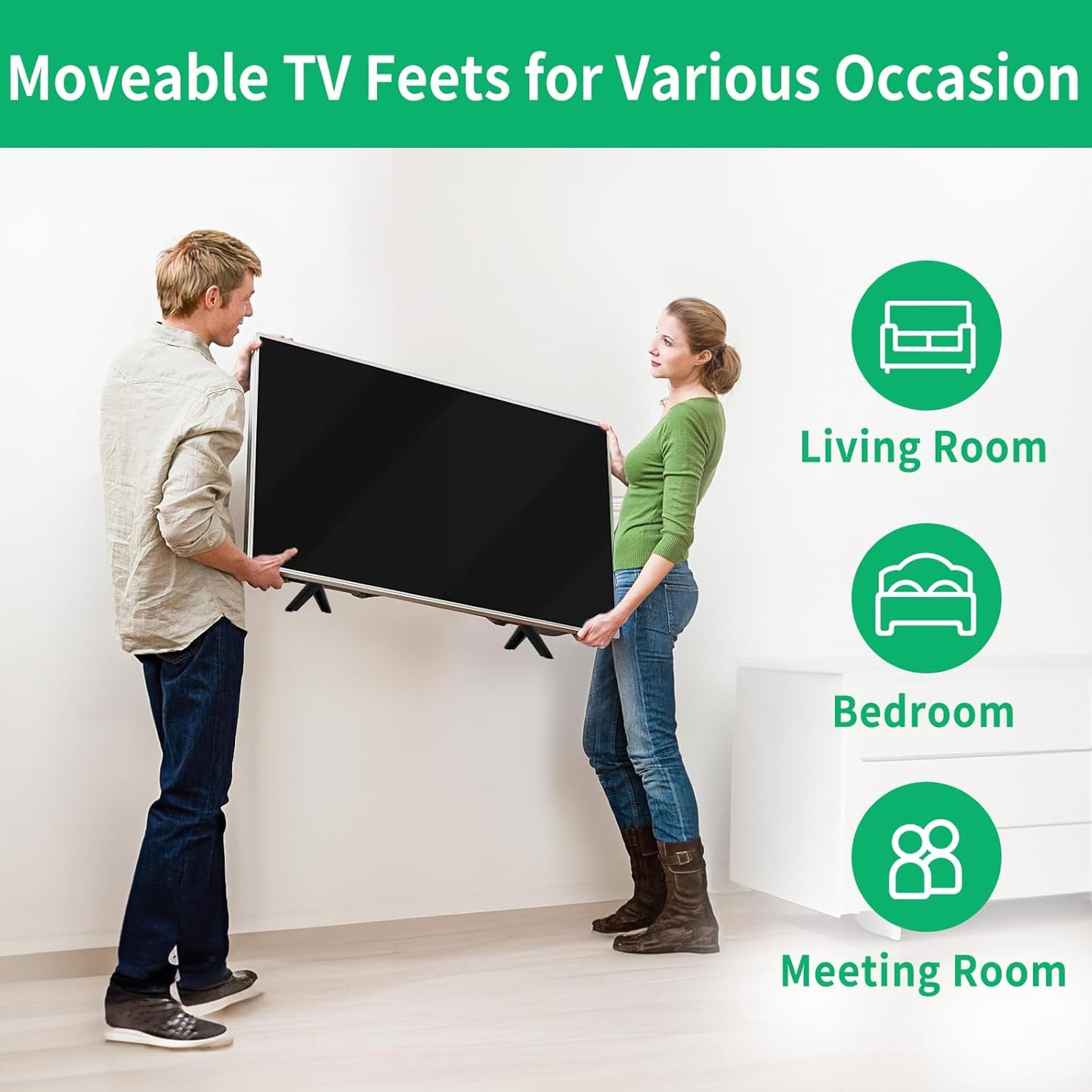 28in 32in 40in 43in 49in 50in 55in 65in Rimous TV Stand Legs for TCL Roku TV Legs Replacement Compatible with TCL Roku