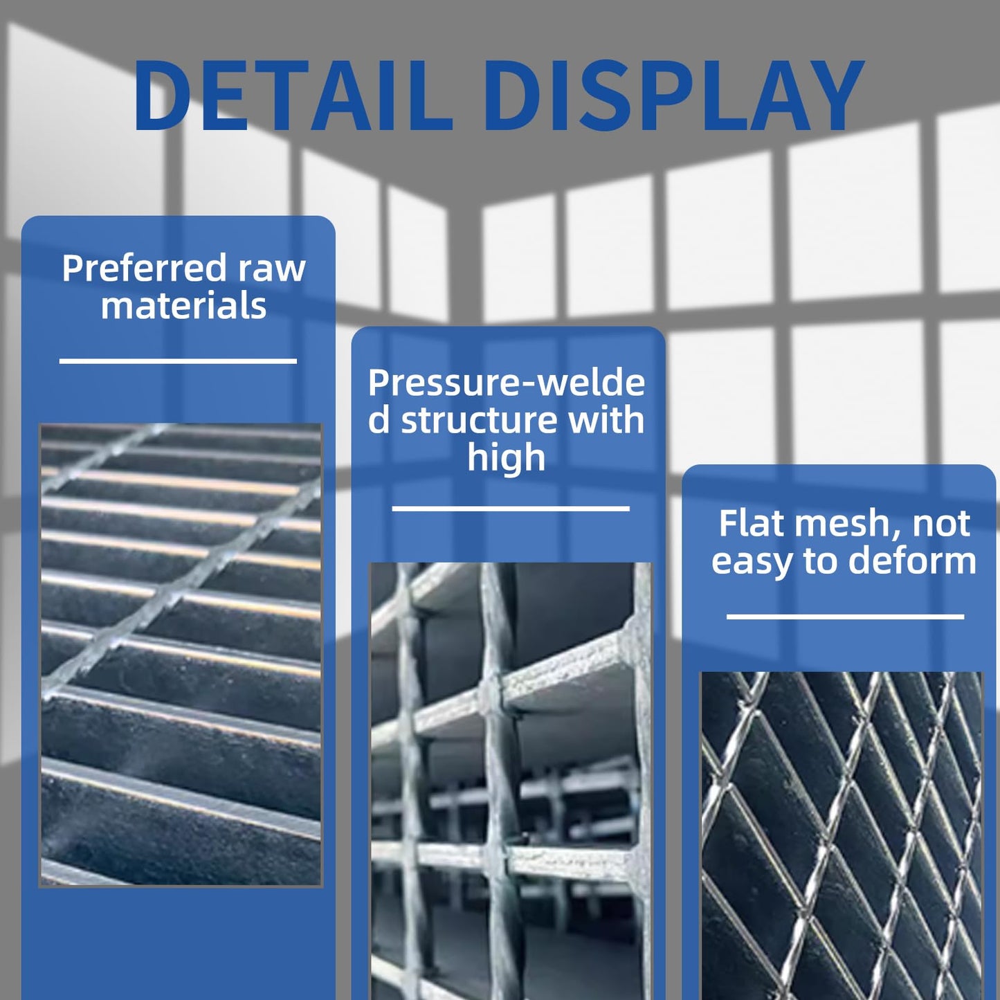 Galvanized Steel Drain Grate, B125 Class Channel Grate, Outdoor Drain Cover, Durable Heavy Duty Sewer Grate, Sliver Square Drainage Grate, Suitable for Garages, Sewers (20 x 40)