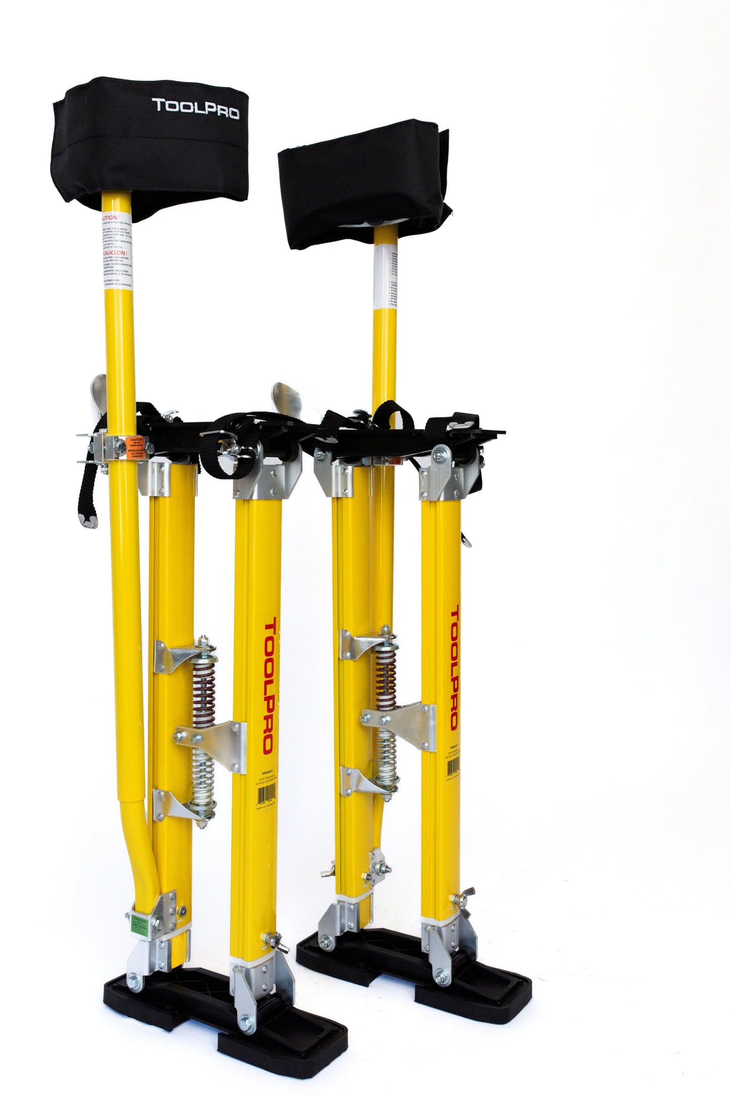 ToolPro Professional Grade Adjustable Drywall Stilts - for Drywall Installation, Painting, and More. Soft Strap Bands to Reduce Soreness and Smoother use (24-40 in., Magnesium)