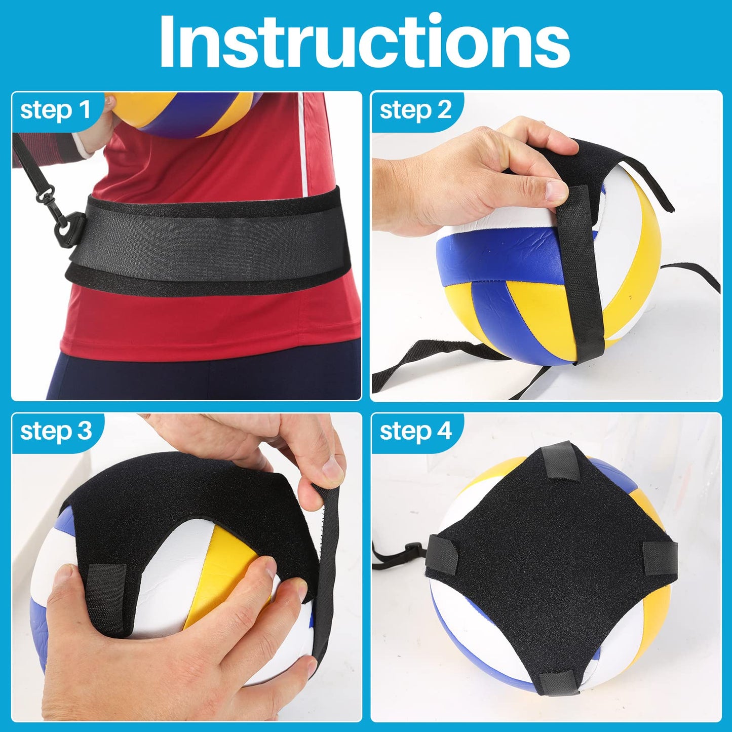 Volleyball Training Kit for Solo Practice, Adjustable Volleyball Serve Trainer & Rebounder, Volleyball Training Equipment for Serving, Setting & Spiking, Volleyball Training Aids for Youth & Adults