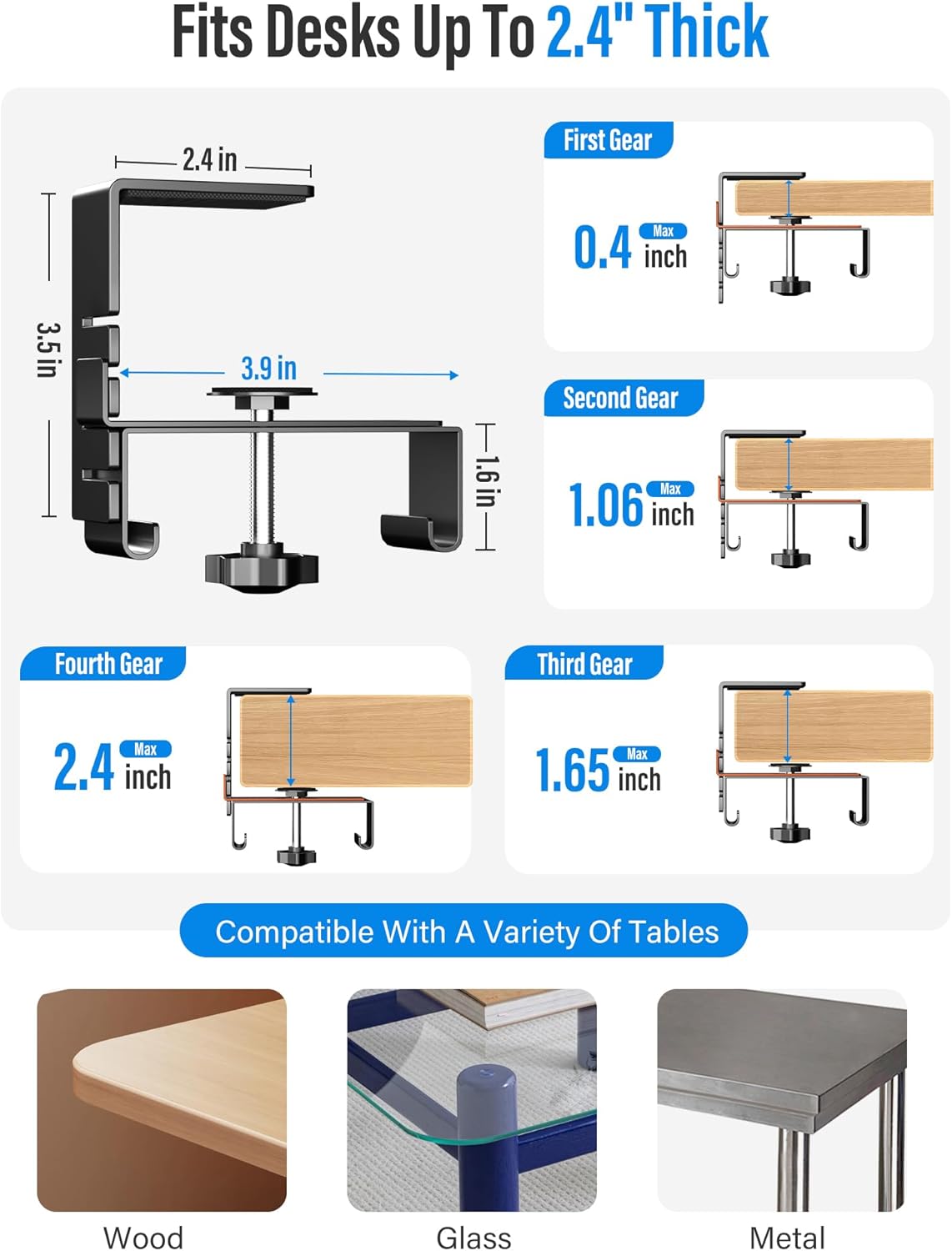 Cinati 28.4" 30lbs [Upgraded] Large Under Desk Cable Management Tray, Cable Management Under Desk No Drill, Fabric Cord