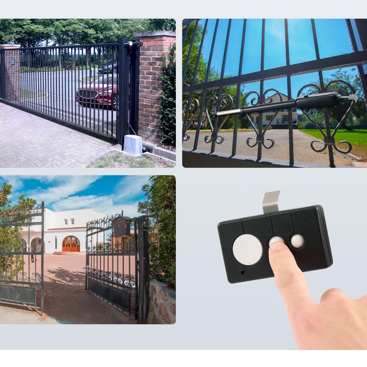 CO-Z Automatic Sliding Gate Opener with 1 Clip-on Remote Control & 2 Remote Controls, Complete Gate Operator Hardware Security System Kit for Sliding Gate Up to 40 Feet