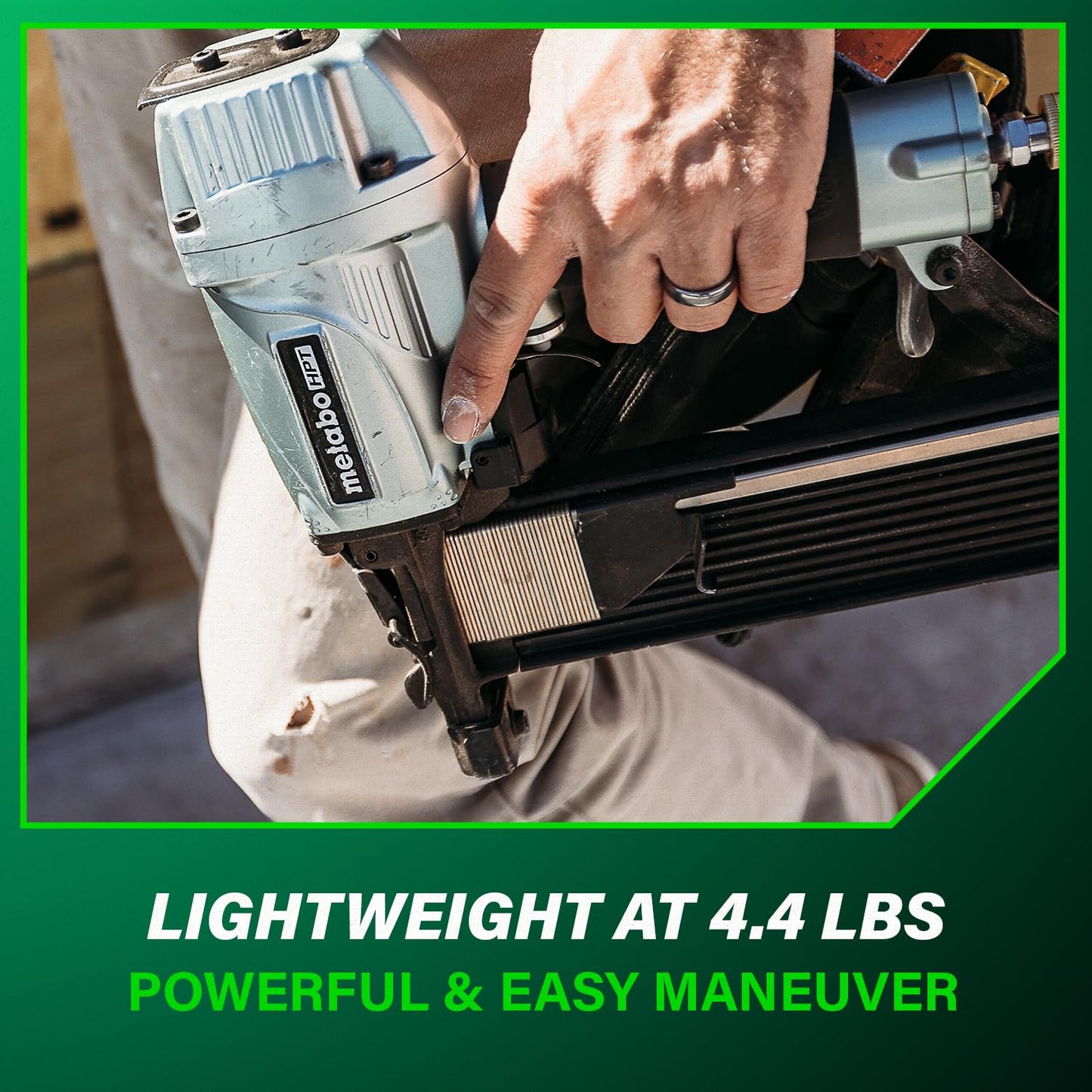 Metabo HPT 7/16" Standard Crown Stapler, Pro-Preferred Pneumatic Power Nailers, Construction Tool for Roof Decking & Subfloor Install, 16 Gauge Power Stapler, 1" to 2" Crown Staples, N5008AC2