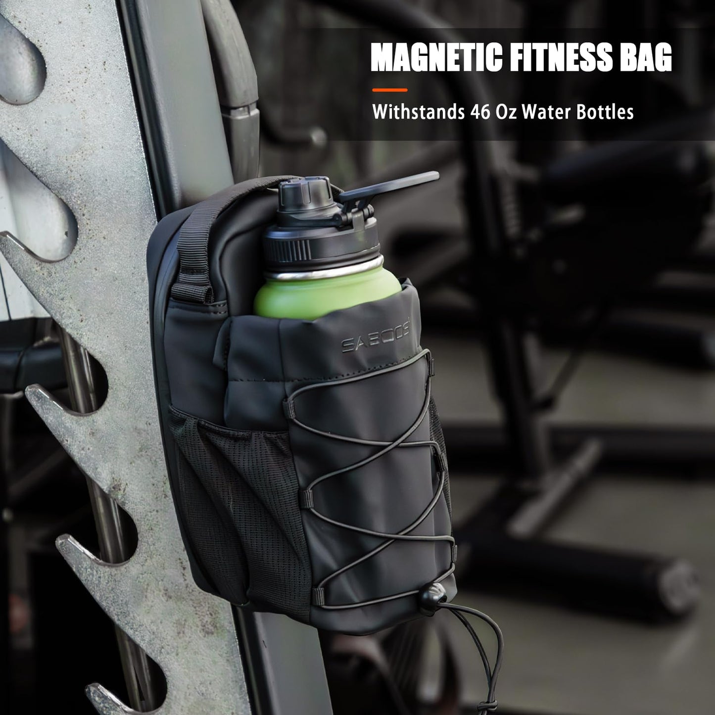 Saboos Magnetic Gym Bag Sling Bag for Men and Women Magnetic Gym Bag for Gym,Sports, Travel, Work The Easy Carry Keeps Items off Dirty Gym Floors -Black