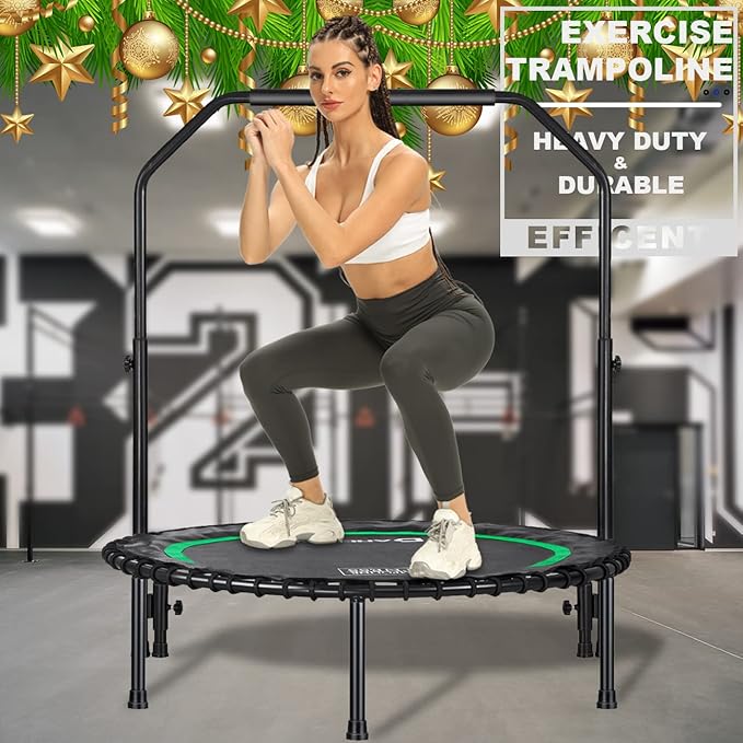 DARCHEN 450 lbs Mini Trampoline for Adults, Indoor Small Rebounder Exercise Trampoline for Workout Fitness for Quiet and Safely Cushioned Bounce, [40 Inch]