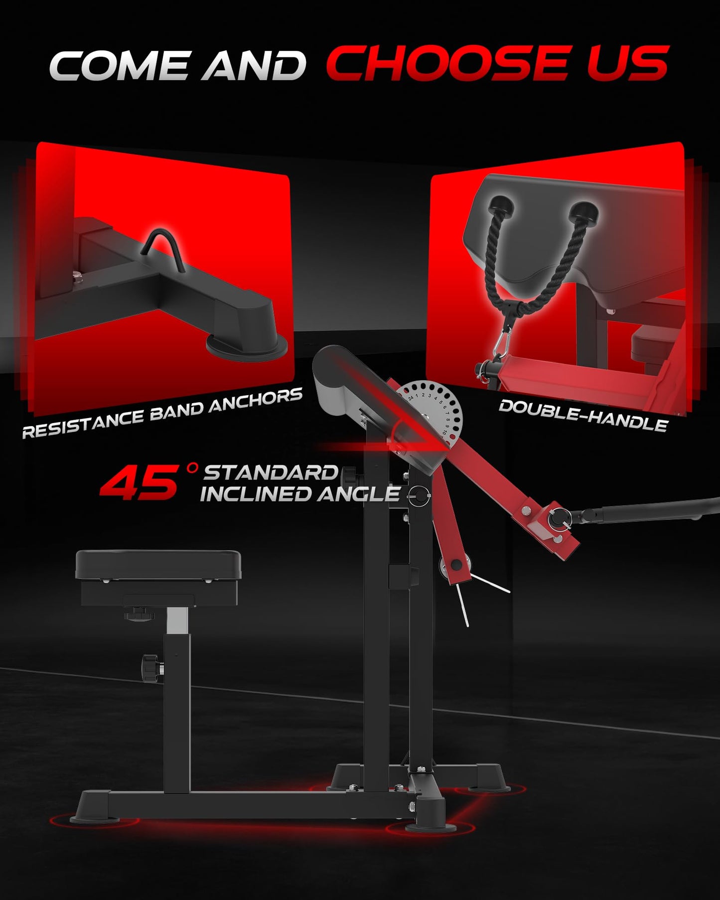 HVO Bicep Tricep Curl Machine: Plate Loaded Preacher Bicep Curl and Tricep Extension Machine Arm Exercise Equipment for Home Gym Workout Station Red