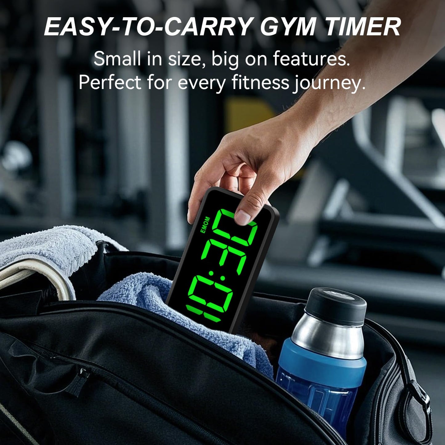 Acedeck Portable Gym Timer Clock: Fitness Digital Clock with Strong Magnet - Remote Control for Fitness Enthusiasts - Powerful Battery for Home Gym Garage Boxing Green