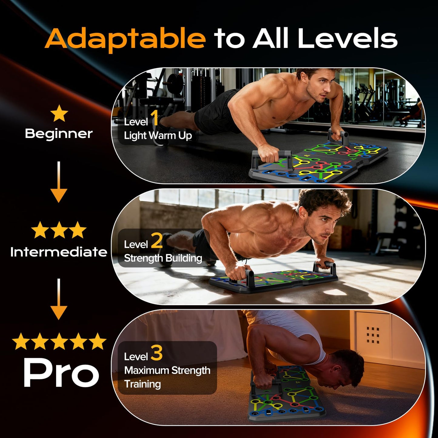 AERLANG Extra Large Push Up Board 26.2" x 13.8", Portable 30-in-2 Workout Set for Push Up, Multi-functional Pushup Stands for Strength Training, Fat Burning Push Up Bar for Home Gym