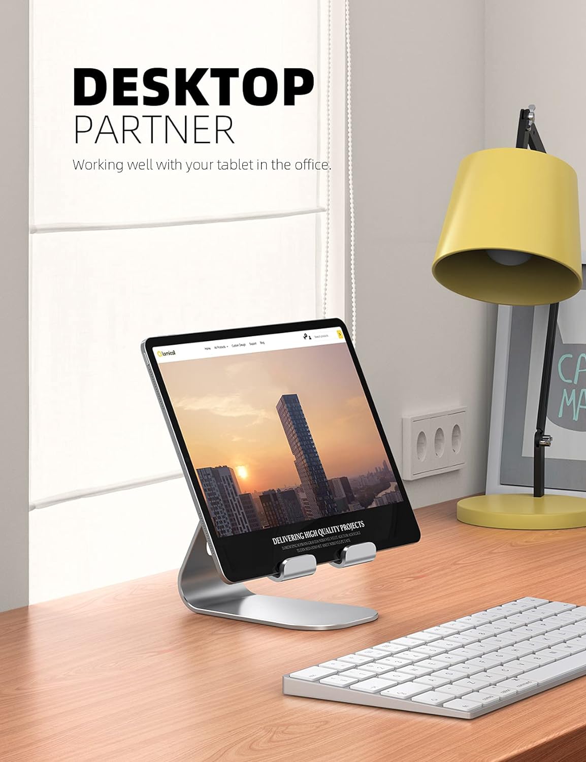 Lamicall 4-13" 11, 9.7, 10.5, 12.9 Tablet Stand, Adjustable Tablet Holder - Desktop Stand Dock Holder for Tablets, iPad