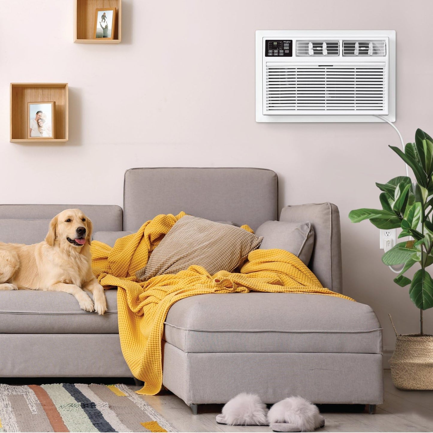 Whirlpool 12,000 BTU 230V Through-the-Wall Air Conditioner with Supplemental Heat, Dehumidifier and Remote, Wall AC Unit for Apartment, Living Room and Medium Rooms up to 550 Square Feet in White