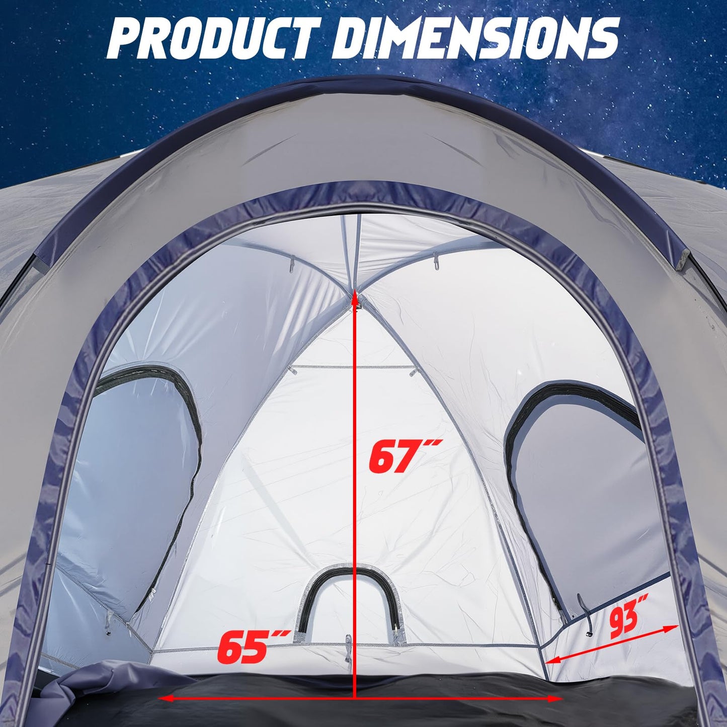 CROSSHIP 2-Person Truck Bed Tent with Awning, PU3000mm Waterproof Canopy with Insect-Prevention Mesh, Durable Anti-Tear Fabric, Easy Setup for Pickup Trucks (Fits 5.5–6ft Beds)