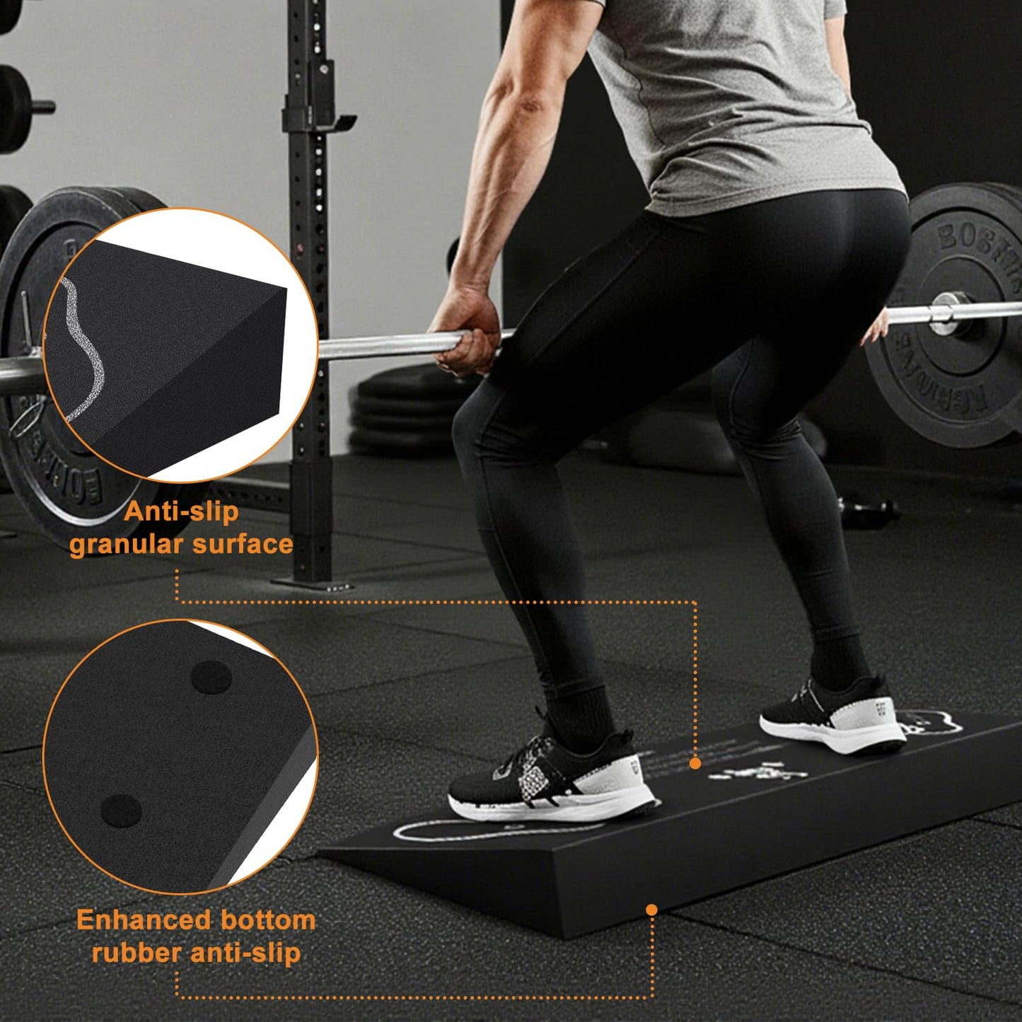 UNMERA Squat Wedge Block - Non-Slip Heel Elevator | Improves Squat Form, Mobility & Strength for Weightlifting, Deadlifts