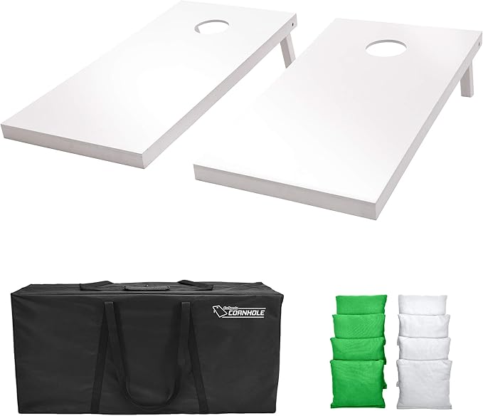 GoSports 4 ft x 2 ft Regulation Size Wooden Cornhole Boards Set - Includes Carrying Case and Over 100 Optional Bean Bag Colors