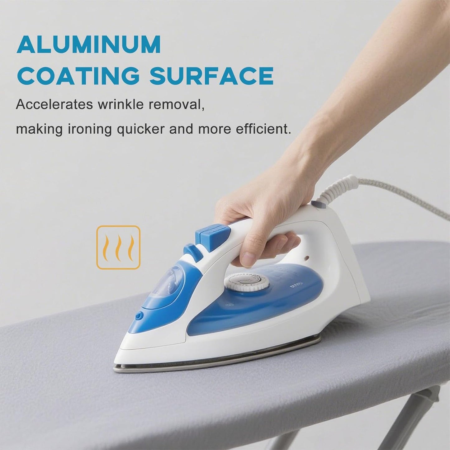 RAINHOL Ironing Board Cover - Extra Thick Padded, Non-Stick & Scorch Resistant - 15x54, Grey