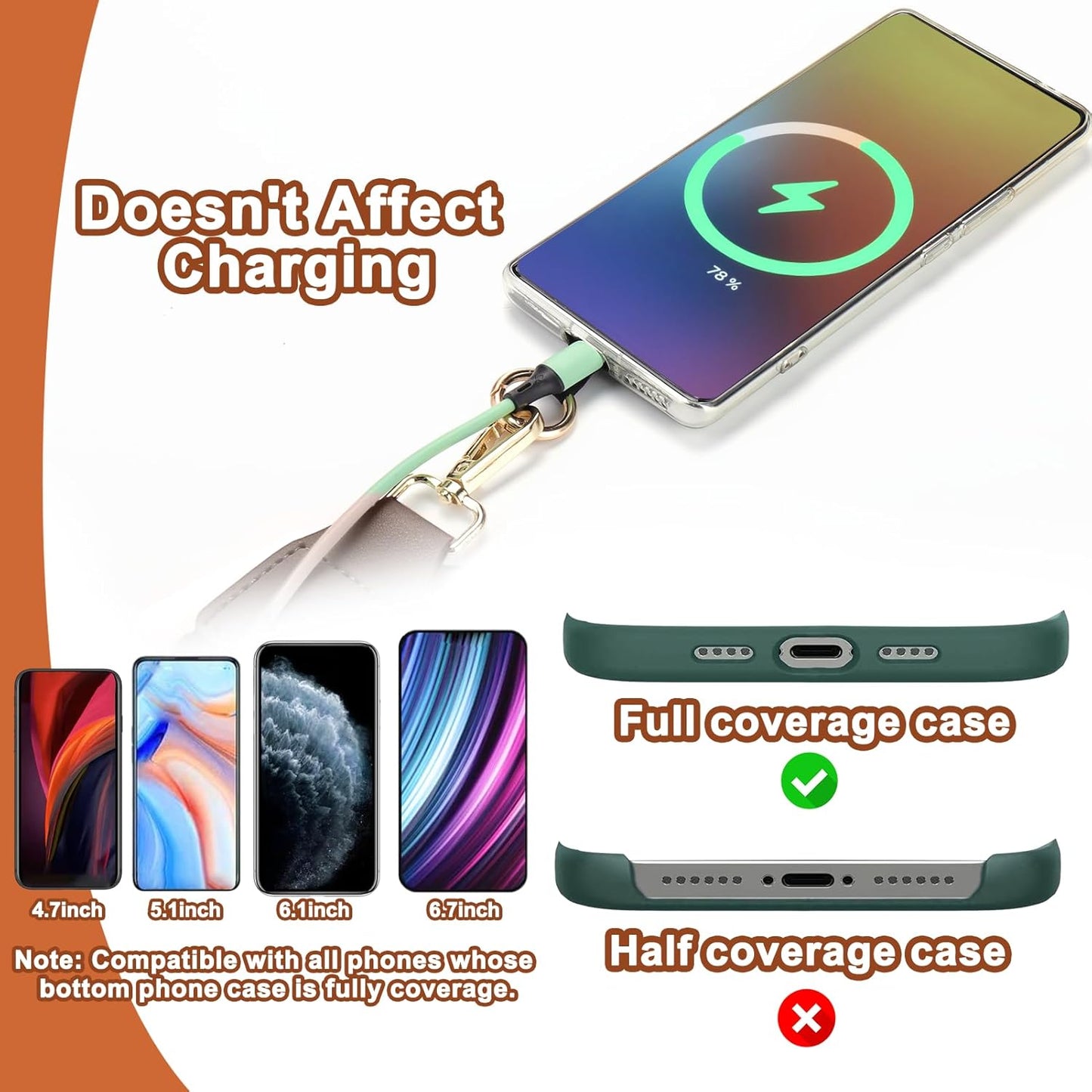 5 XANGNIER Clip and Go Strap for Phone with Wallet Crossbody, Phone Strap with Zippered Wallet, Adjustable Anti Theft