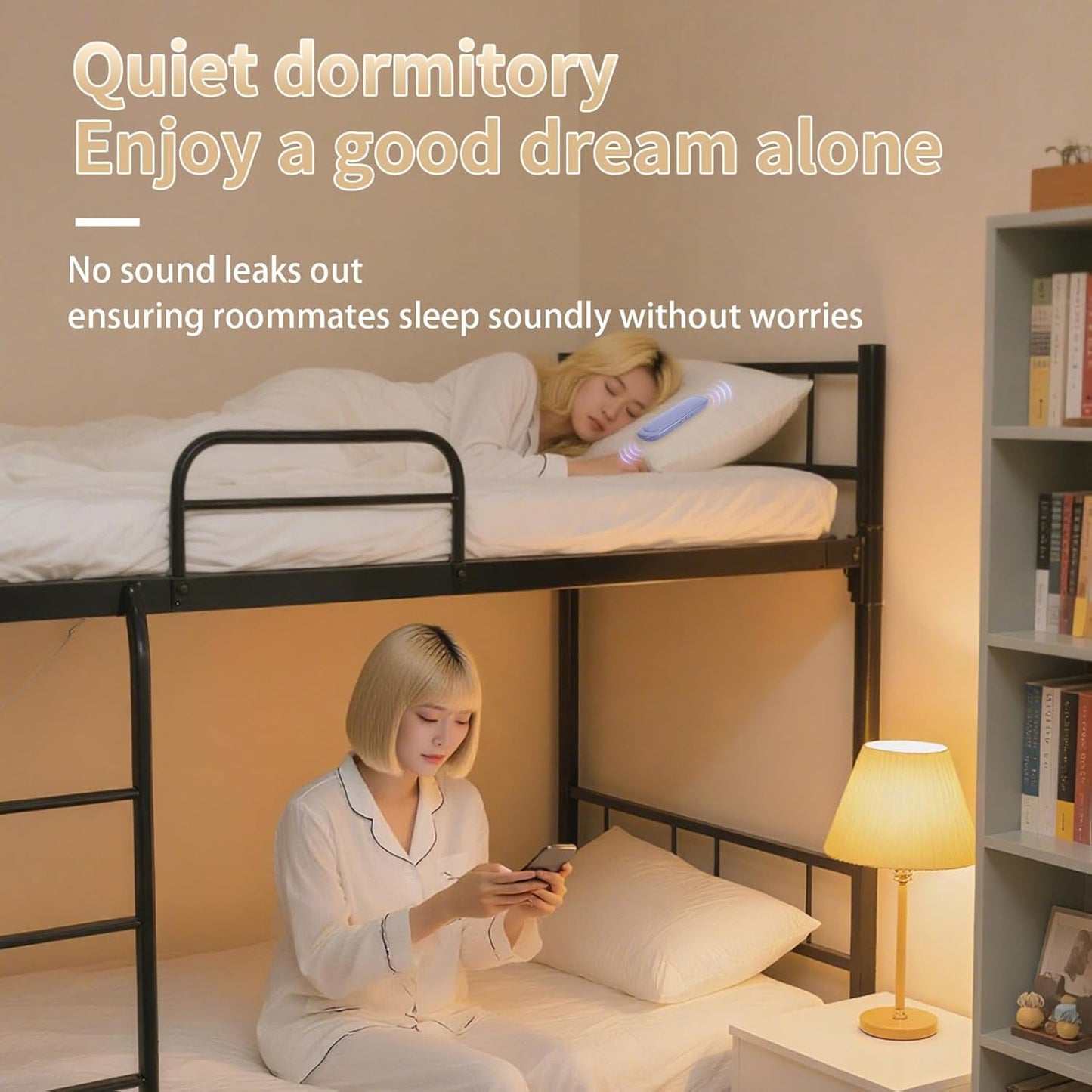 VBESTLIFE Pillow Speaker for Sleeping, Mini Bone Conduction Bluetooth Under Pillow Speaker, Sleep Timer, for Side