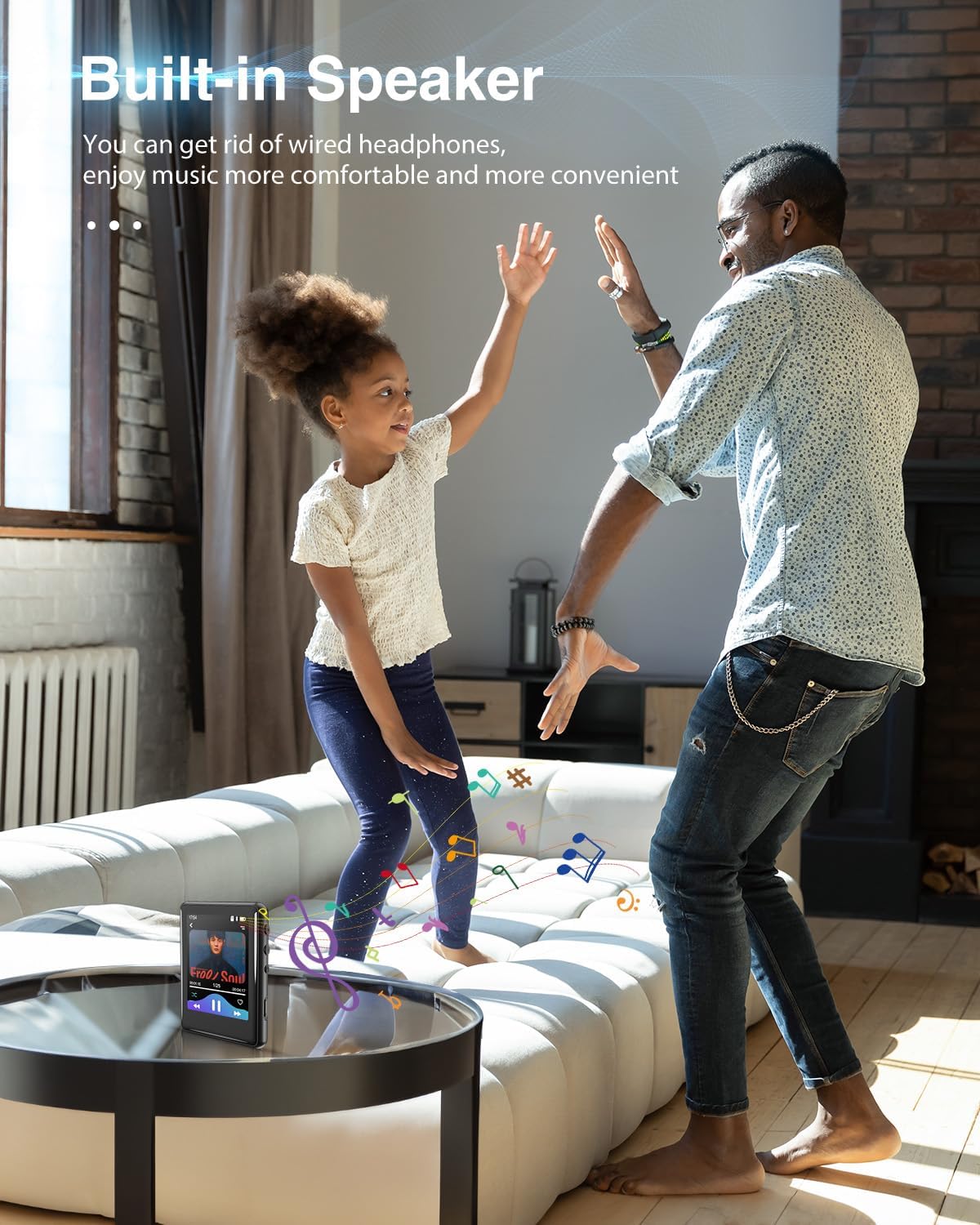 tokemisc 64GB MP3 5.3, Mp3 512GB Player with Bluetooth Full Touch Screen Music Player Built-in Speaker,FM Radio,Voice
