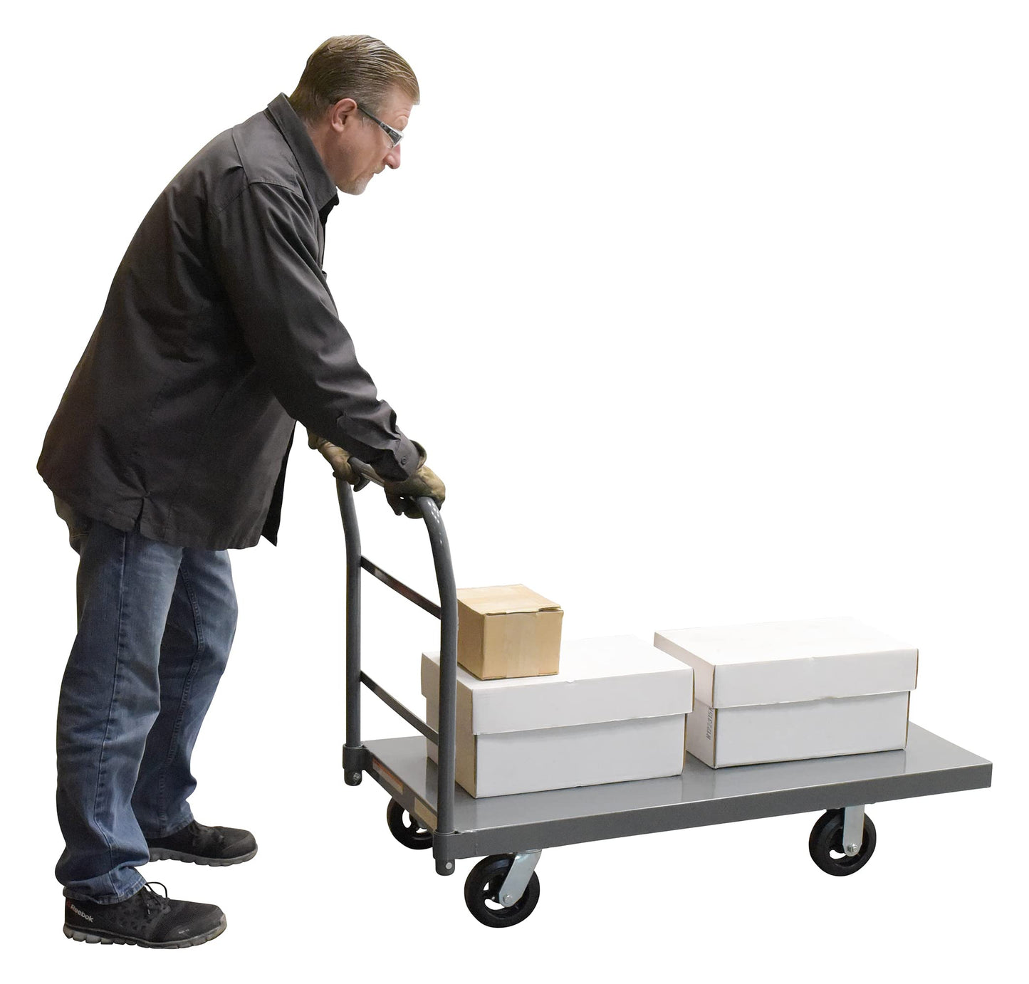 Vestil ECSPT-2448 Steel Smooth Deck Platform Truck 24 In. x 48 In. 2000 Lb. Capacity Black
