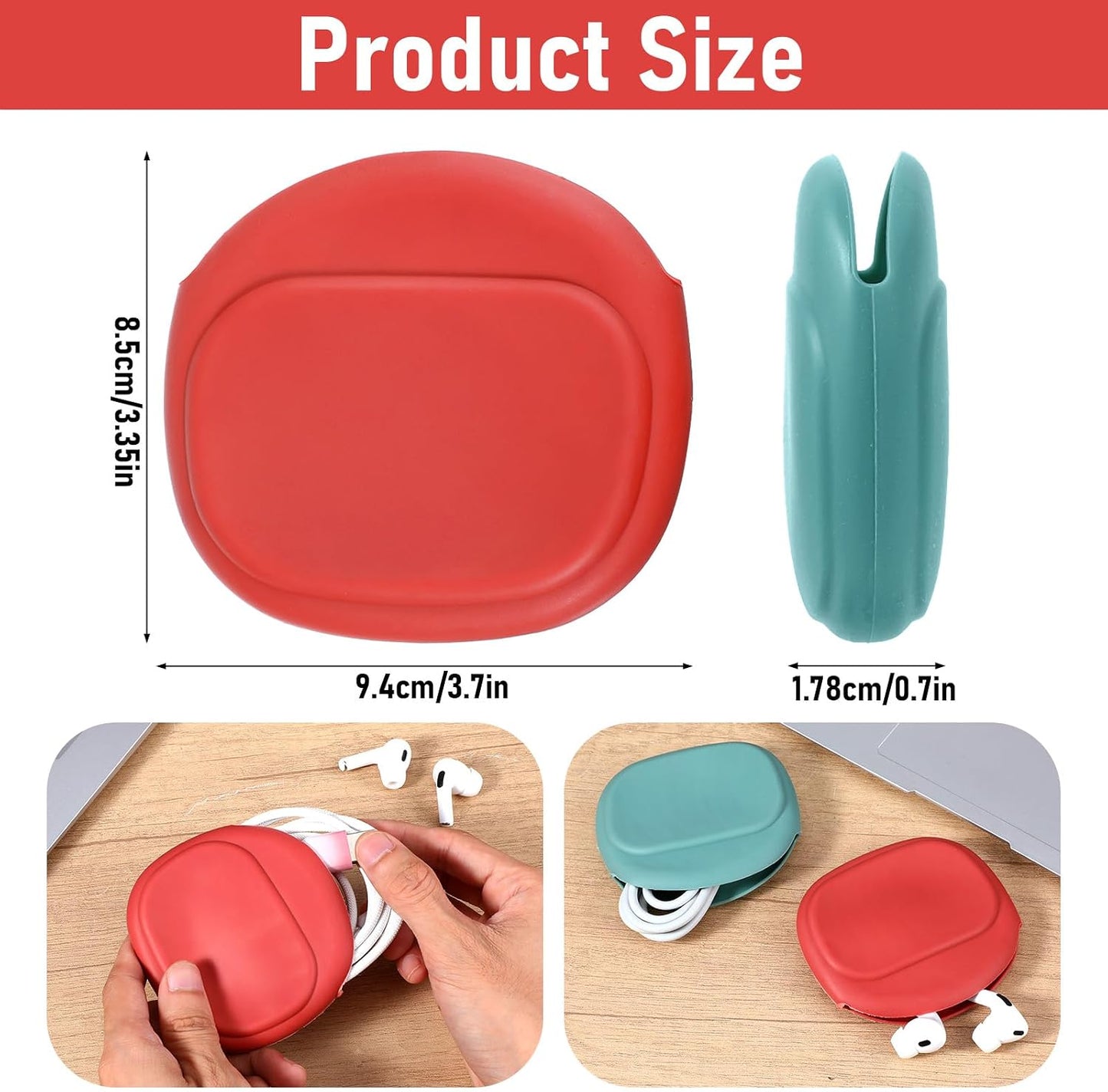Sibba 2 Silicone Headphone Organizer PCS Wired Headphones Cases Mini Earbud Case Storage Pouch for Data Cables Keys