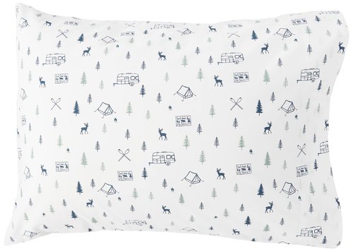 Eddie Bauer - Twin Sheet Set, Cotton Percale Bed Sheets, Crisp & Cool Bed Sheets, Ideal Dorm Essentials (Campout Dark Blue, Twin)