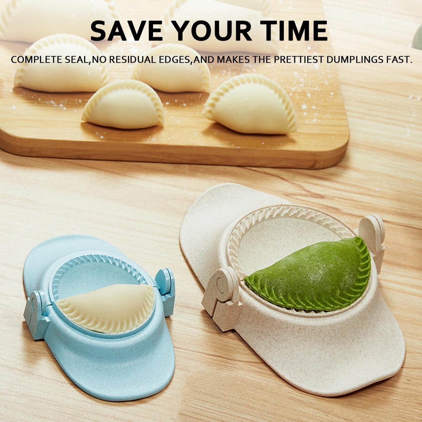 MUMSUNG Empanada Maker Press, 6-Inch Extra Large Dumpling Maker Set with Dough Cutter, Dumpling Mold Set for Pierogi, Pastelitos, Calzone, Turnovers, Chinese Dumpling, 4Sizes (6"/4"/3"/2.6")
