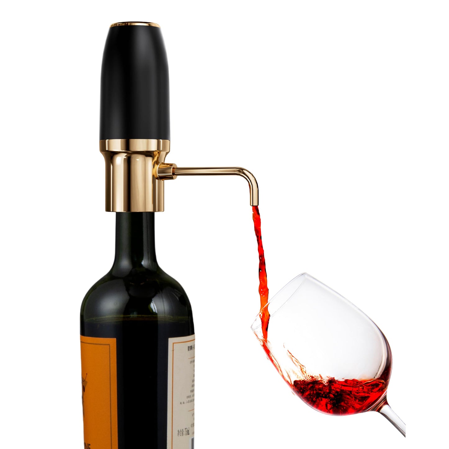 Sip & Shimmer Electric Wine Aerator, Modern Aerator, Electric Wine Dispenser, Black & Gold Wine Pourer, Automatic Wine Pump, Re-chargeable, Wine Gift, Valentines Day Gift for Him