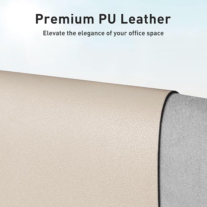 Aothia Large PU Leather Desk Pad Protector – Non-Slip Mouse Pad & Writing Mat for Office/Home, Waterproof, Easy to Clean (31.5" x 15.7", Eggshell)