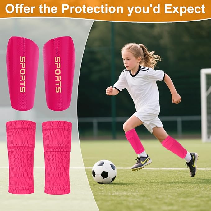 Shin Guards Soccer Kids 2025 Version High-Density Foam Soccer Shin Guard with Sleeves Shin Protective Pads for Kids Daily Practice School Competitions Outdoor Play