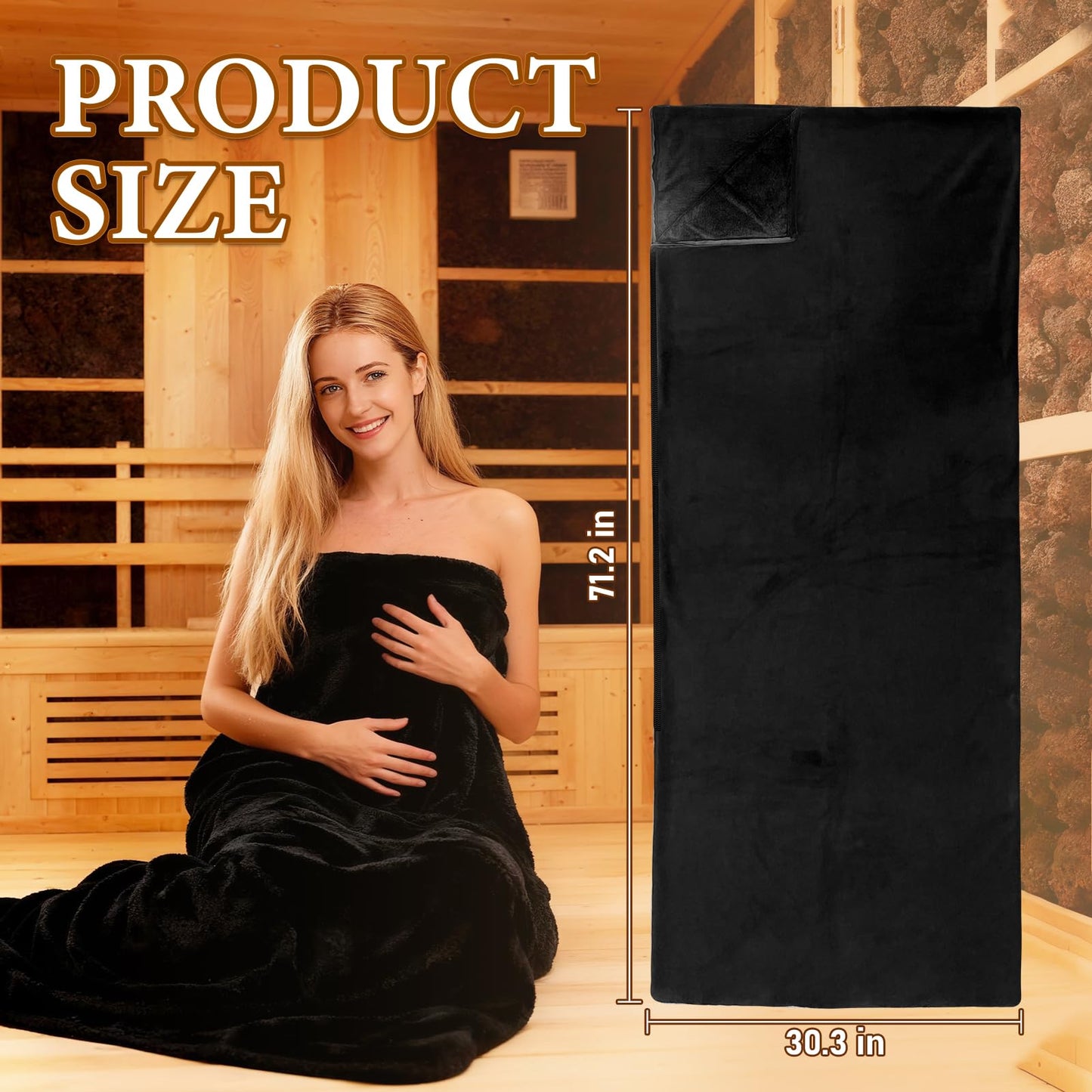JZHLLA 70" x 30" Sauna Blanket Insert Towel, Reusable for Infrared Sauna Blankets, Quick-Dry Warm, Soft Absorbent Towel Cover for Home Spa, Gym, Pool and Portable Sauna Accessories