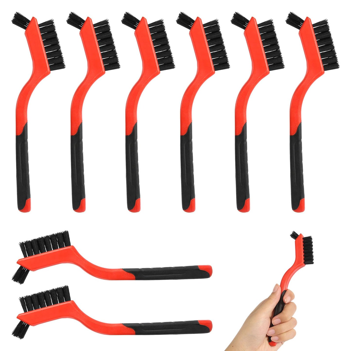 8Pcs Nylon Cleaning Brushes, Bristles Scratch Brush Set, Nylon Bristle Brushes Small Cleaning Brushes for Daily Cleaning Dirt Removal