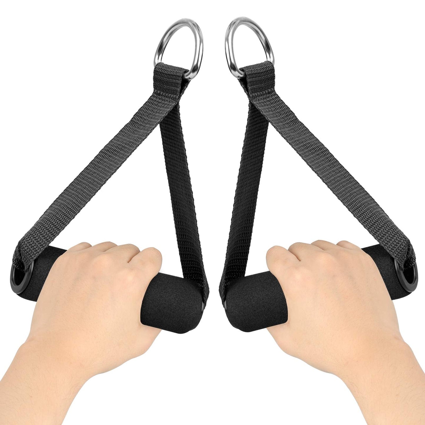 4PCS Pull Handles Resistance Bands Foam Handle Replacement Fitness Equipment for Yoga, Strength Training (Black)