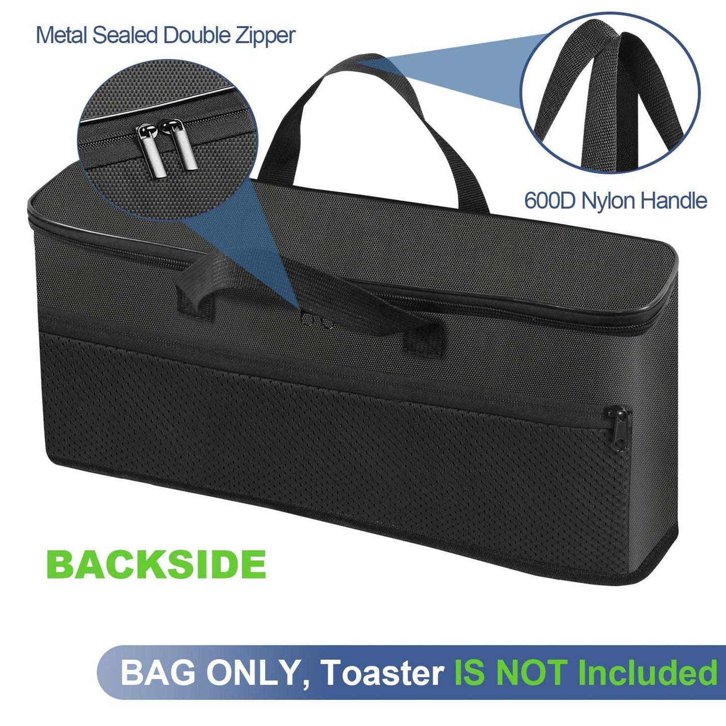 NUENSS-ROR Carrying Bag for Bella 2 Slice Slim Toaster, Portable Outdoor Toaster Travel Carrier Bag Case for Bella, Waterproof & Heat-Resistant 2 Slice Bread Maker Bag with Aluminum Foil Lining