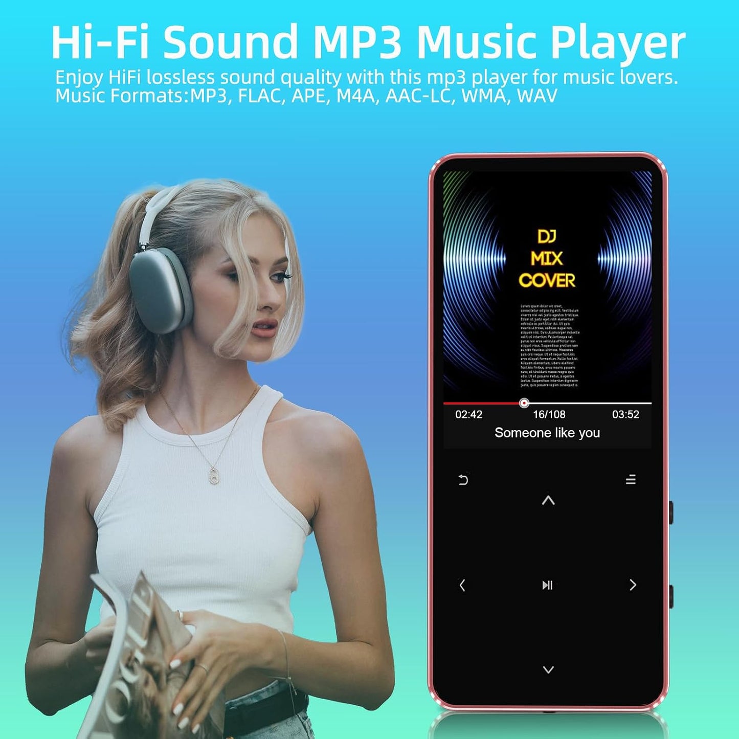 CONODO Mp3 128GB Mp3 64GB Player Bluetooth with Speaker,HiFi Sound Music Player with Bluetooth,FM Radio, Recorder