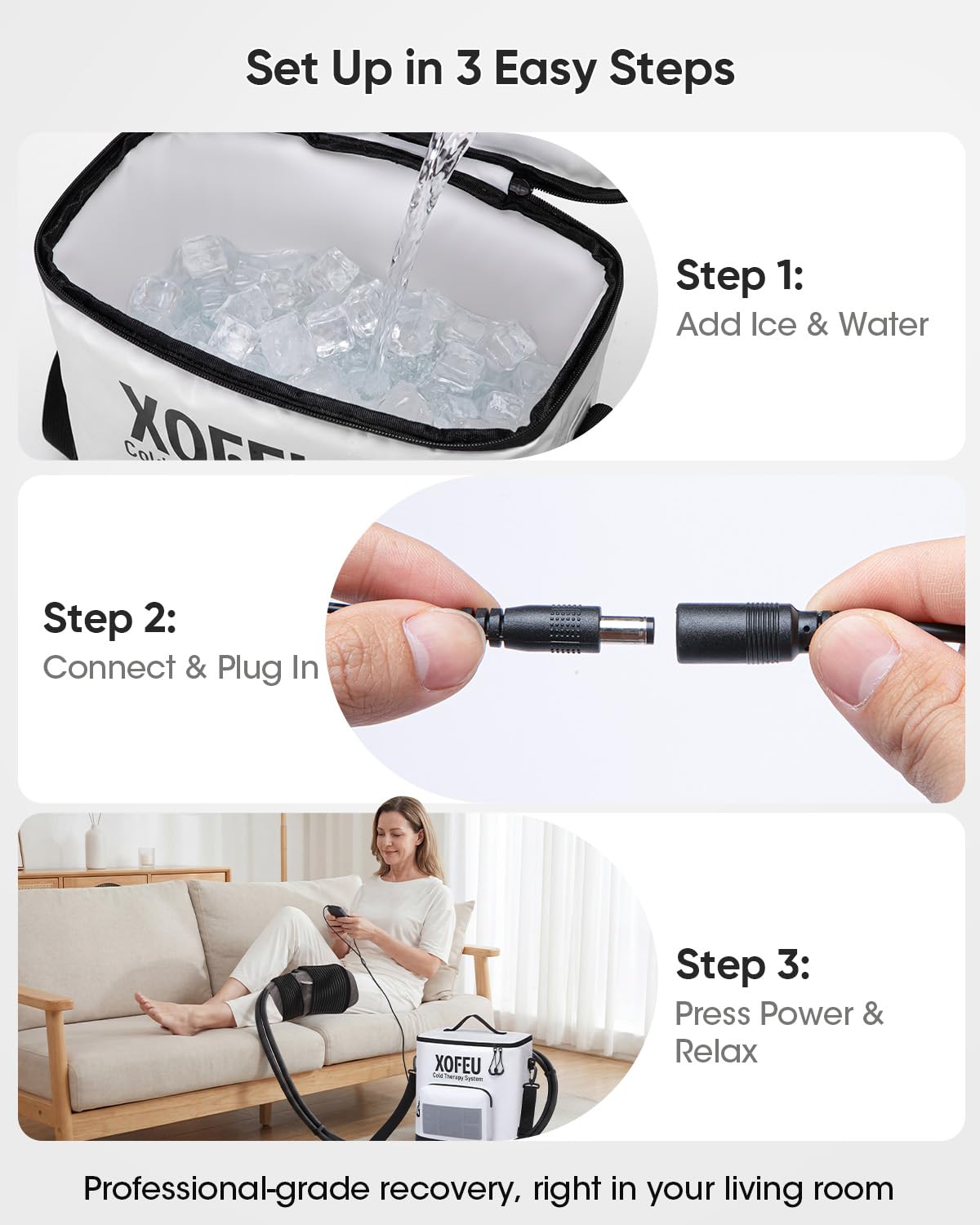 Ice Machine for Knee After Surgery, Program Timer Cold Therapy for Knee Replacement, FSA Eligible HSA, 19Qt Cryotherapy System for ACL, TKR & Sports Training Recovery, Pain Relief, Reduce Swelling