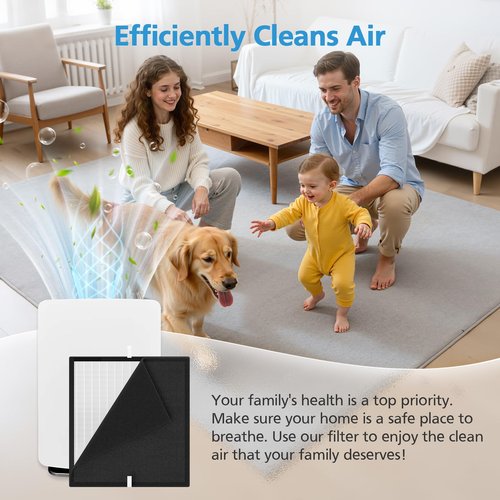BF35 Filter Compatible with Alen BreatheSmart Classic Air Purifier BF35, 3-in-1 HEPA with Activated Carbon BF35-VOC/Smoke Replacement Filter, 2 HEPA Filters + 4×Carbon Pre-Filters