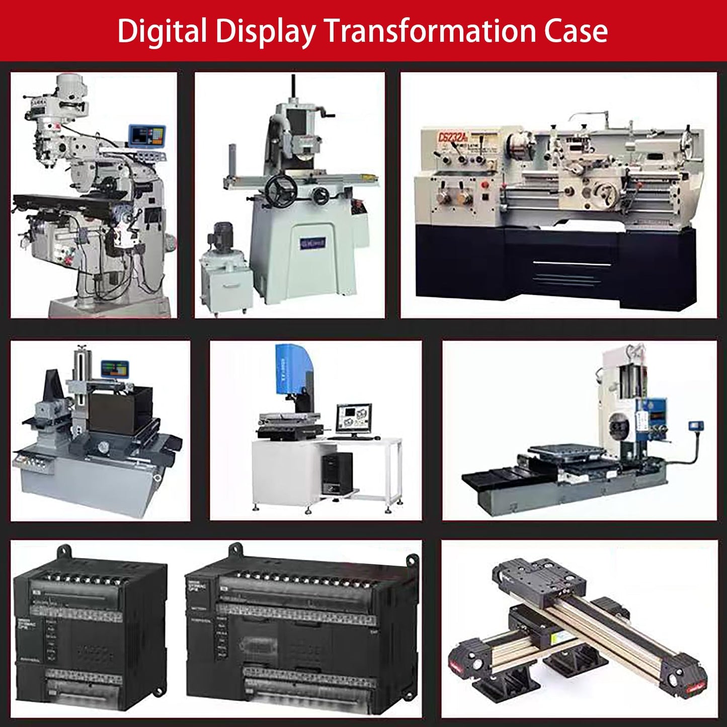 DRO Digital Readout 2 Axis 3 Axis Screen DRO Readout Display Linear Scale for Bridgeport/Knee Mill Milling Machine Lathe Machine Tools (SDS-3MS)
