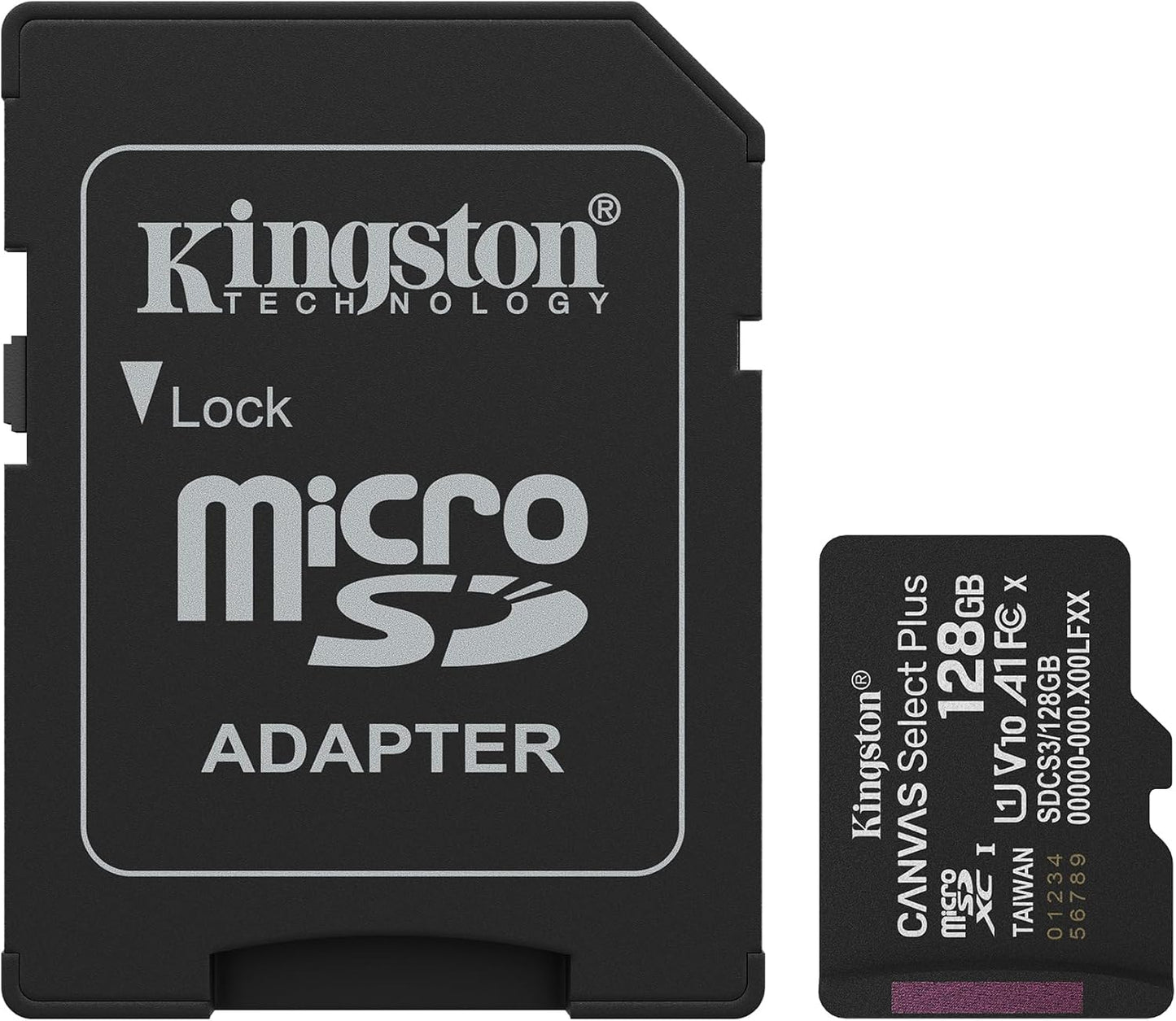 Kingston 128GB 150MB/s 10, U1, V10, A1 SDCS3/128GB Canvas Select Plus microSD Card | Up to | Class UHS-I, |