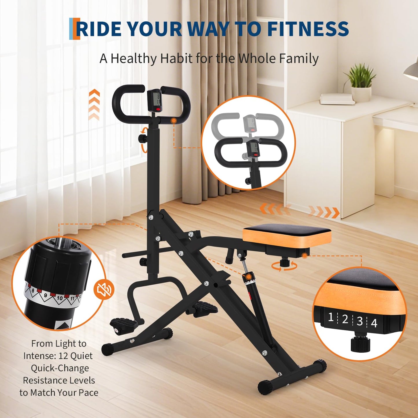 Garvee Squat Machine, Squat Assist Trainer with 12 Level Adjustable Resistance, Foldable for Home Storage - Full Body Workout Gym Equipment for Glutes & Legs, 350 LBS Capacity, White