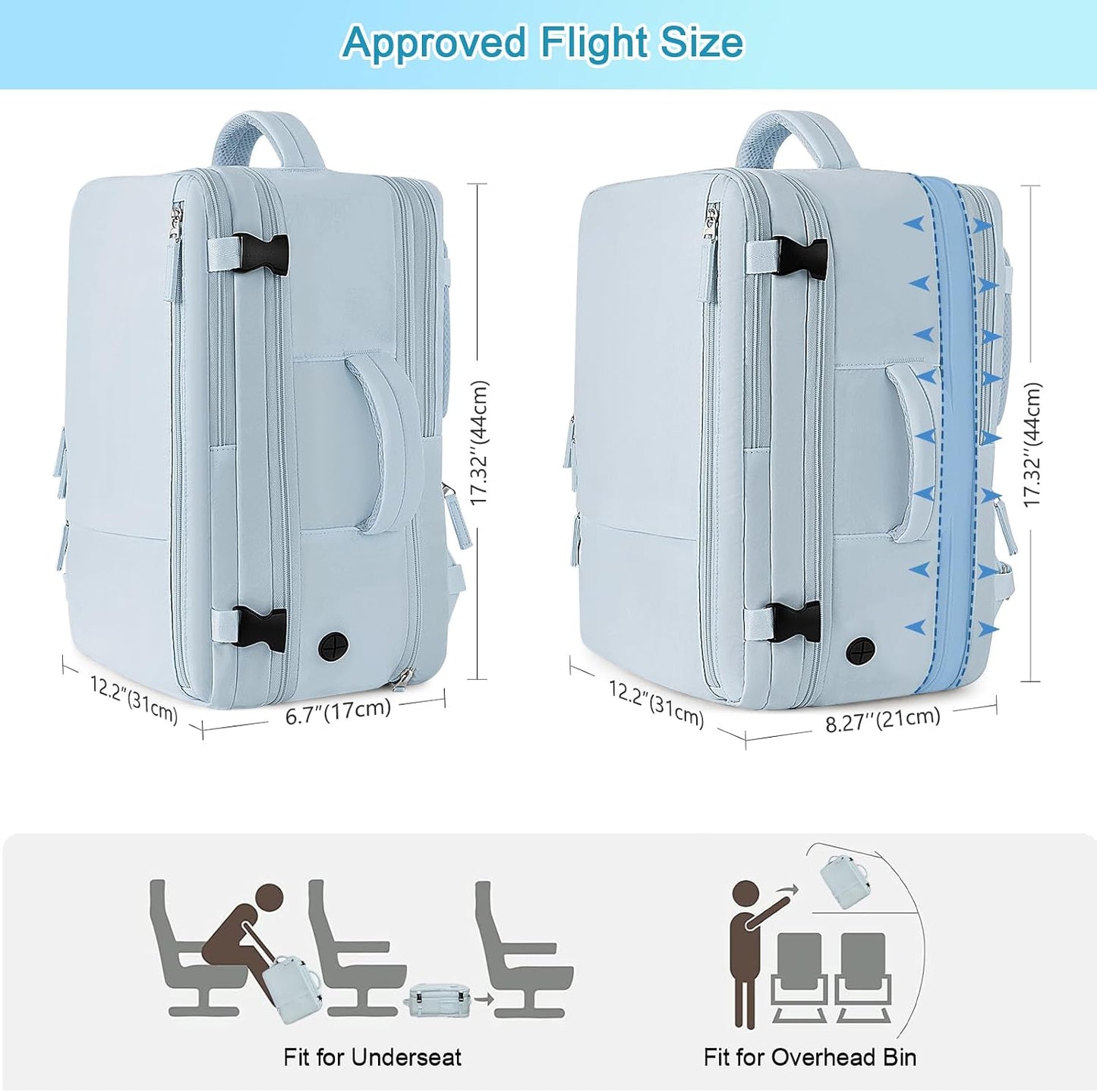 Backpack 17 Inch Sinaliy Large Expandable Travel for Men and Women, Laptop, Waterproof, Casual, College, Business