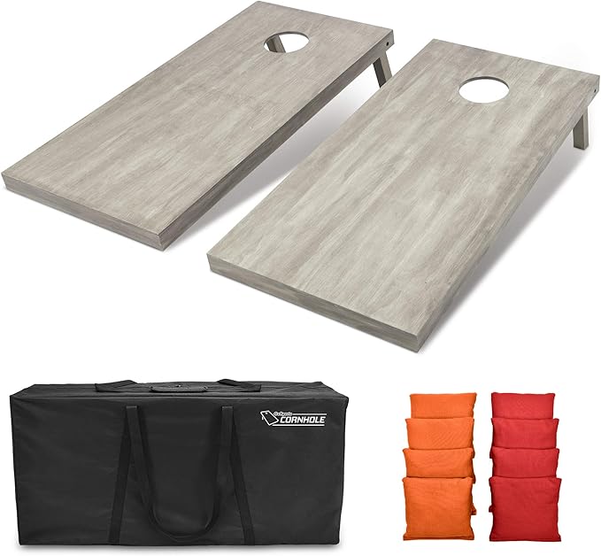 GoSports 4 ft x 2 ft Regulation Size Wooden Cornhole Boards Set - Includes Carrying Case and Bean Bags (Choose Your Colors) Over 100 Color Combinations