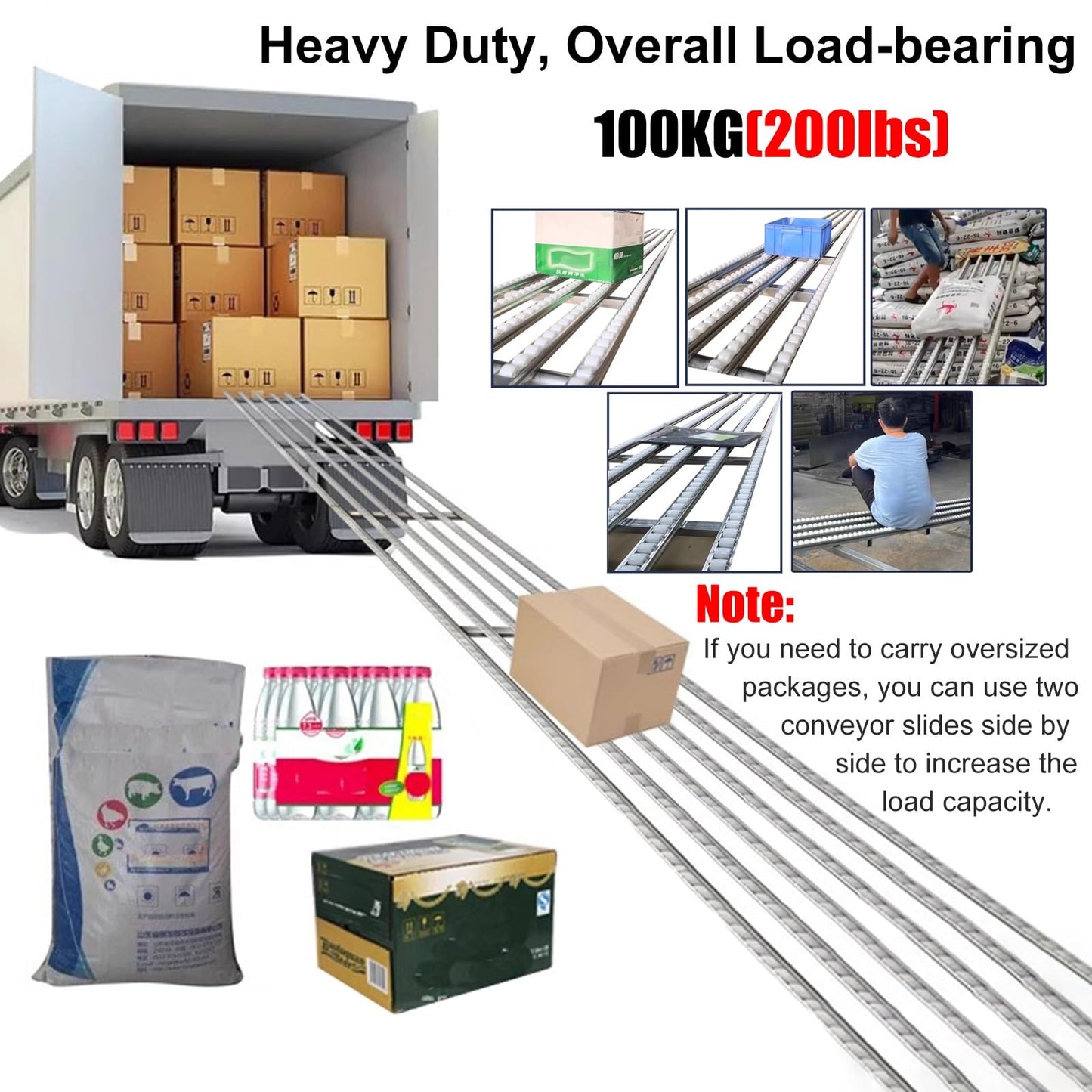 KYQFCJV Conveyor Roller Adjustable Stainless Steel Conveyor Roller Stand with Pulley Belt Unpowered 600/500/400mm Roller Line 24" Wide 14ft Long - Ideal for Material Handling