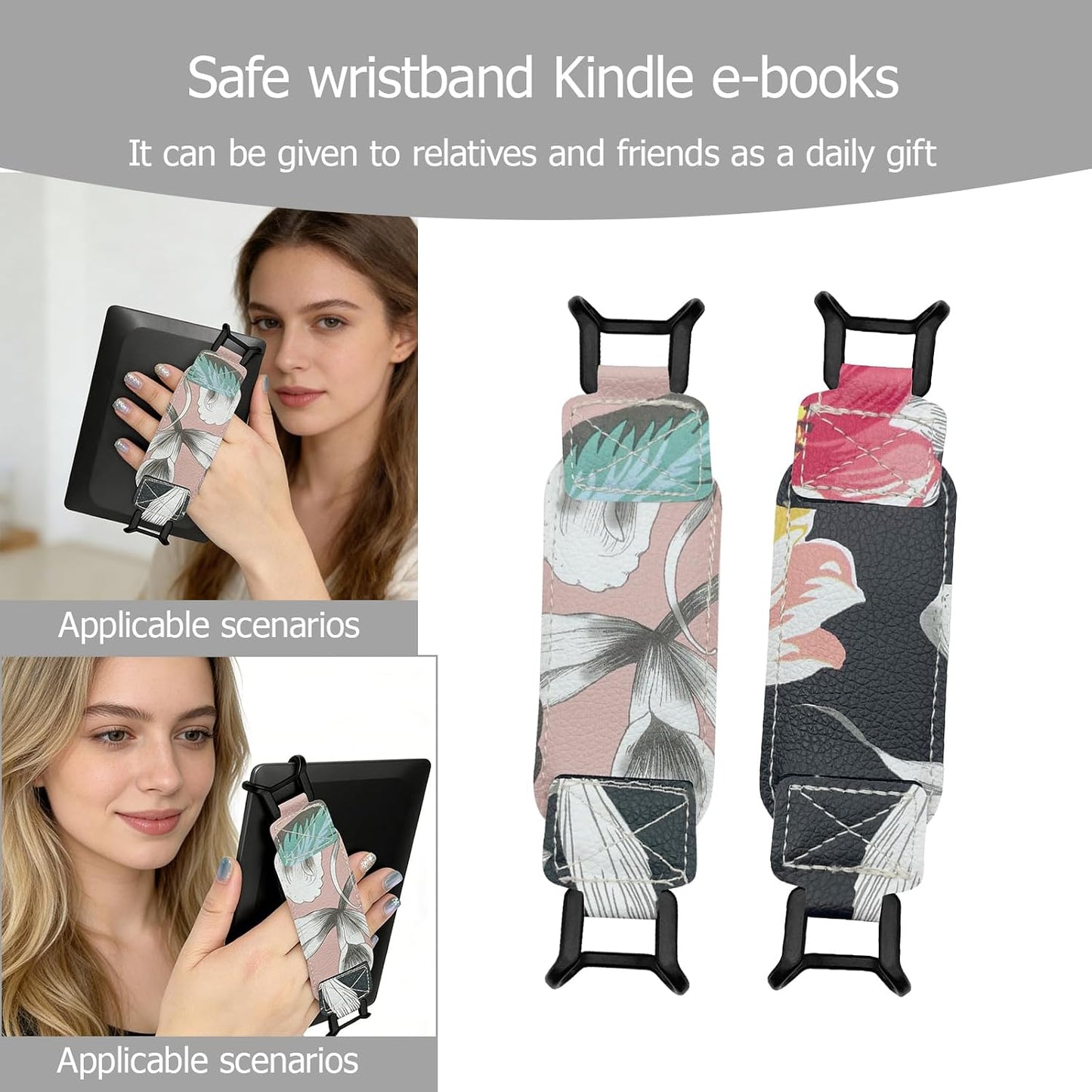 WQVSHRO 2PCS 6-8" Electronic Reader Hand Strap Ebook Versatile Portable Grip Secure Hand Strap for Ebook Mobile Phones