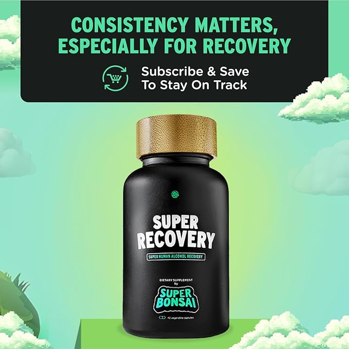 SuperBonsai Super Recovery Capsules for Post Celebration and Morning Relief - All Natural Holistic Support - 3 Capsules Taken Before Drinking and an Optional Serving After (28 Servings)