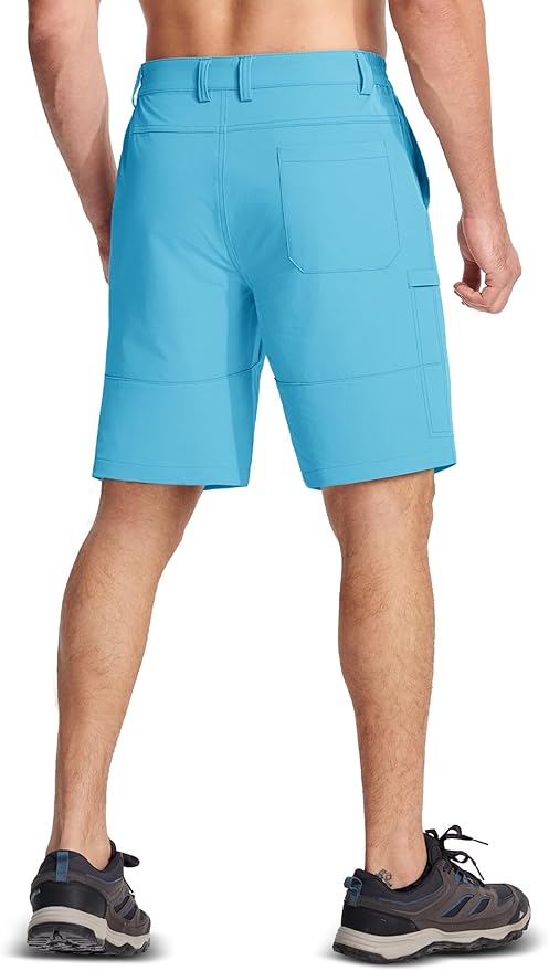 MAGCOMSEN Men's Hiking Cargo Shorts Quick Dry Lightweight 9" Golf Shorts Summer Casual Work Outdoor with 5 Zipper Pockets