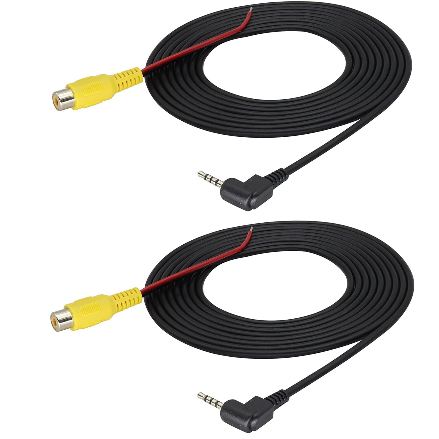 HCFeng 2.5mm 2.5mm Male[4 Camera[2.4M/7.8ft][2pack] to RCA Cable AV-in Pole] to RCA Female Cable with Trigger for GPS